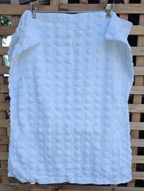 Vintage Martha Stewart White Textured Pom-Pom Pillow Shams